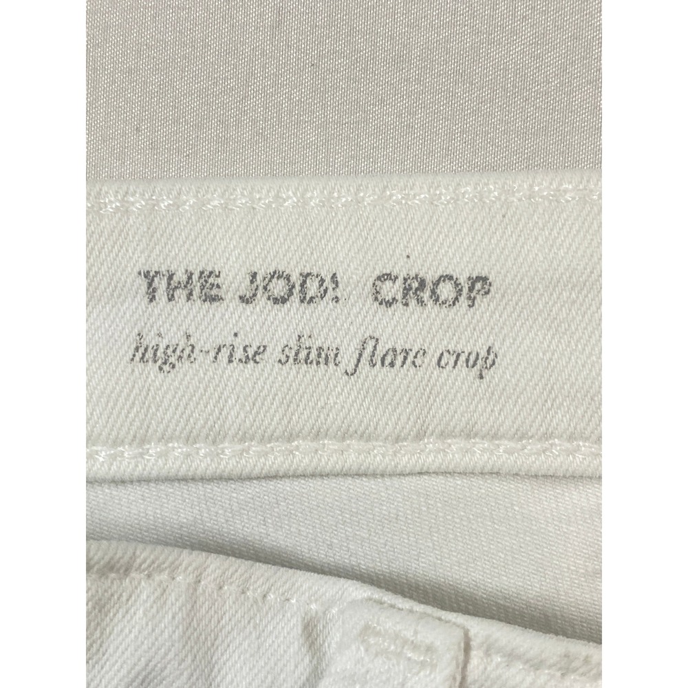 AG Adriano Goldschmied The Jodi Crop White High Rise Slim Flare Jeans Raw Hem - Picture 7 of 14